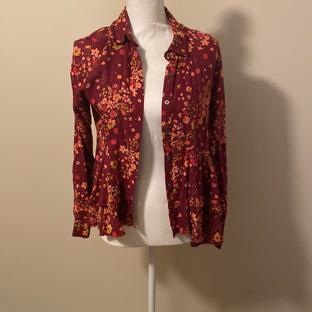 Autumn florals button up